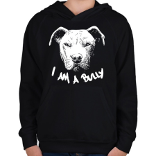PRINTFASHION Agresszív pitbull - Gyerek kapucnis pulóver - Fekete gyerek pulóver, kardigán