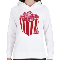 PRINTFASHION Agy popcorn - Női kapucnis pulóver - Fehér