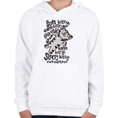 PRINTFASHION Agymenők Soft Kitty - Gyerek kapucnis pulóver - Fehér