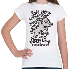 PRINTFASHION Agymenők Soft Kitty - Női póló - Fehér