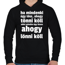 PRINTFASHION ahogy lönni köll... - Férfi kapucnis pulóver - Fekete férfi pulóver, kardigán