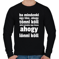 PRINTFASHION ahogy lönni köll... - Férfi pulóver - Fekete férfi pulóver, kardigán