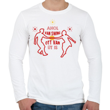 PRINTFASHION Ahol van swing - Férfi hosszú ujjú póló - Fehér férfi póló