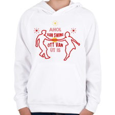 PRINTFASHION Ahol van swing - Gyerek kapucnis pulóver - Fehér gyerek pulóver, kardigán
