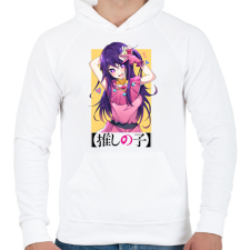 PRINTFASHION Ai Hoshino - Férfi kapucnis pulóver - Fehér férfi pulóver, kardigán