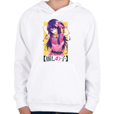 PRINTFASHION Ai Hoshino - Gyerek kapucnis pulóver - Fehér