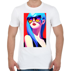 PRINTFASHION AI_Napszemüveges_Lány_2 - Férfi póló - Fehér