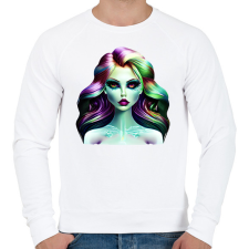 PRINTFASHION AI_Üveg_Android_Lány_1 - Férfi pulóver - Fehér férfi pulóver, kardigán