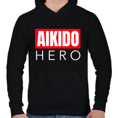 PRINTFASHION AIKIDO HERO - Férfi kapucnis pulóver - Fekete