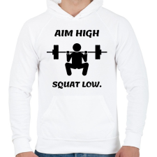PRINTFASHION Aim high. Squat low. - Férfi kapucnis pulóver - Fehér férfi pulóver, kardigán