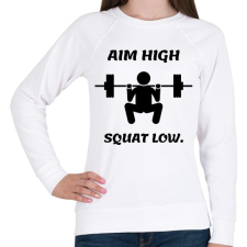 PRINTFASHION Aim high. Squat low. - Női pulóver - Fehér női pulóver, kardigán