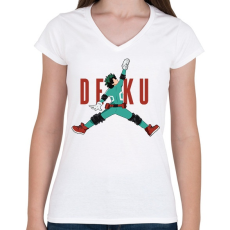 PRINTFASHION Air Deku - Női V-nyakú póló - Fehér