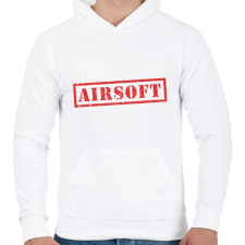 PRINTFASHION Airsoft - Férfi kapucnis pulóver - Fehér férfi pulóver, kardigán
