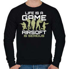 PRINTFASHION Airsoft is serious - Férfi pulóver - Fekete