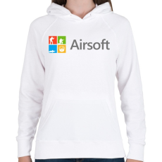 PRINTFASHION Airsoft - Női kapucnis pulóver - Fehér