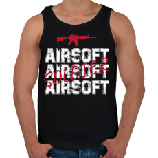 PRINTFASHION Airsoft soldier - Férfi atléta - Fekete