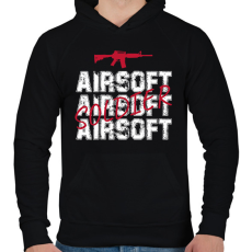 PRINTFASHION Airsoft soldier - Férfi kapucnis pulóver - Fekete