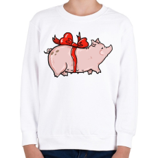 PRINTFASHION Ajándék malac - Gyerek pulóver - Fehér