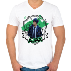 PRINTFASHION Ajax firka - Férfi V-nyakú póló - Fehér