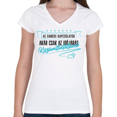 PRINTFASHION Akár csak az időjárás - Női V-nyakú póló - Fehér