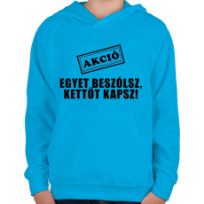 PRINTFASHION Akció!!  - Gyerek kapucnis pulóver - Azúrkék