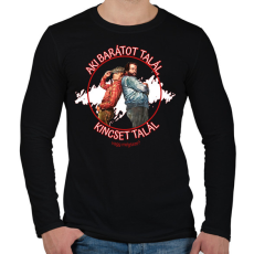PRINTFASHION Aki barátot talál - Férfi hosszú ujjú póló - Fekete