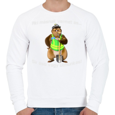 PRINTFASHION aki másnak vermet ás... - Férfi pulóver - Fehér férfi pulóver, kardigán