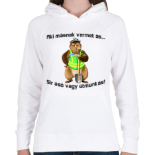 PRINTFASHION aki másnak vermet ás... - Női kapucnis pulóver - Fehér női pulóver, kardigán