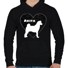 PRINTFASHION Akita - Férfi kapucnis pulóver - Fekete