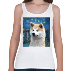 PRINTFASHION Akita festmény - Női atléta - Fehér