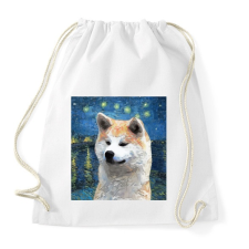 PRINTFASHION Akita festmény - Sportzsák, Tornazsák - Fehér tornazsák