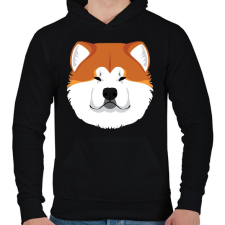 PRINTFASHION Akita Inu - Férfi kapucnis pulóver - Fekete férfi pulóver, kardigán