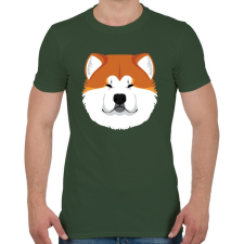 PRINTFASHION Akita Inu - Férfi póló - Katonazöld férfi póló