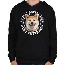 PRINTFASHION Akita Inu - Gyerek kapucnis pulóver - Fekete gyerek pulóver, kardigán