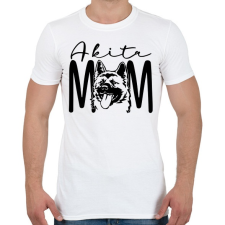 PRINTFASHION Akita Mom - Férfi póló - Fehér férfi póló