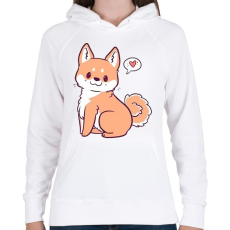 PRINTFASHION Akita puppy - Női kapucnis pulóver - Fehér