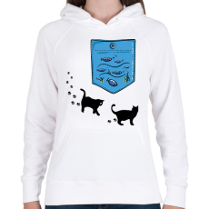 PRINTFASHION Akvárium zseb - Női kapucnis pulóver - Fehér