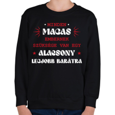 PRINTFASHION Alacsony legjobb barát - Gyerek pulóver - Fekete gyerek pulóver, kardigán