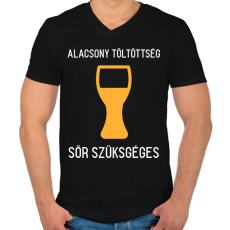 PRINTFASHION Alacsony töltöttség, sör szükséges - Férfi V-nyakú póló - Fekete