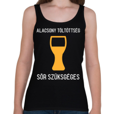 PRINTFASHION Alacsony töltöttség, sör szükséges - Női atléta - Fekete női trikó