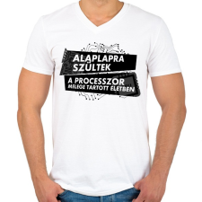 PRINTFASHION Alaplapra szültek - Férfi V-nyakú póló - Fehér férfi póló