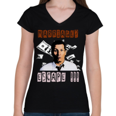 PRINTFASHION albundy - Női V-nyakú póló - Fekete