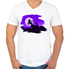 PRINTFASHION Alcoholic Santa - Paining mask - Férfi V-nyakú póló - Fehér férfi póló