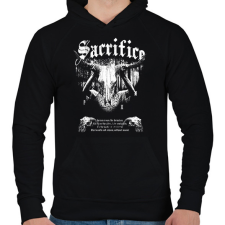 PRINTFASHION Áldozat - Okkult Design - Férfi kapucnis pulóver - Fekete férfi pulóver, kardigán