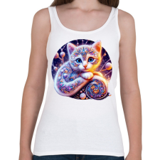 PRINTFASHION Alebrije cica - Női atléta - Fehér női trikó