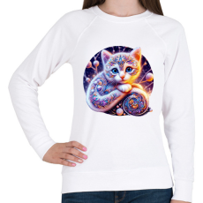 PRINTFASHION Alebrije cica - Női pulóver - Fehér