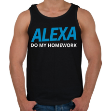 PRINTFASHION Alexa Do My Home work - Férfi atléta - Fekete