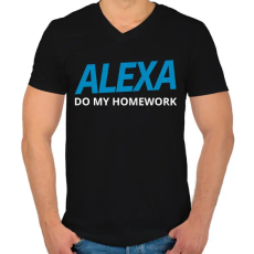 PRINTFASHION Alexa Do My Home work - Férfi V-nyakú póló - Fekete