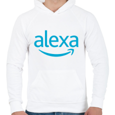 PRINTFASHION Alexa Otthon Alexa - Férfi kapucnis pulóver - Fehér
