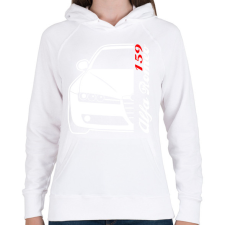 PRINTFASHION Alfa Romeo 159 001 - Női kapucnis pulóver - Fehér női pulóver, kardigán